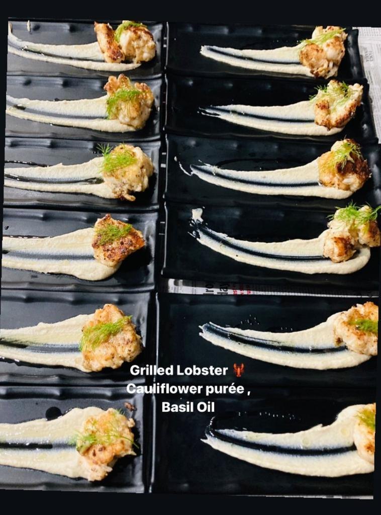Grilled lobster with cauliflower purée
